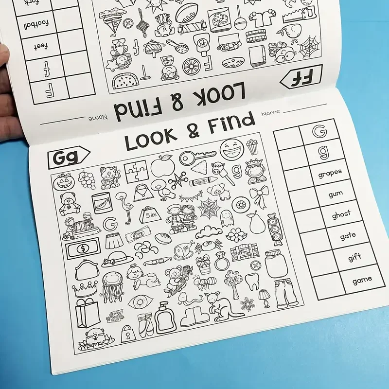 كتاب رسم مكون من 32 صفحة، ابحث عن الشكل/اللون، مصنف للأطفال، كتب تلوين، دفاتر كتابة، مستلزمات مدرسية مكتبية