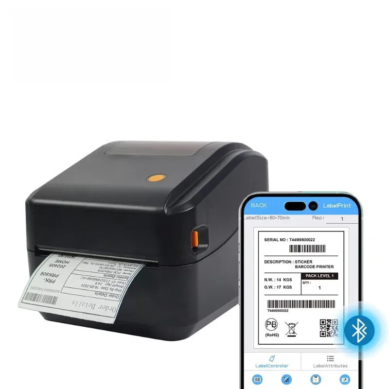 New Shipping Label Printer 4x6 bluetooth Thermal Sticker Printer with Big Paper Bin  ZY-4600