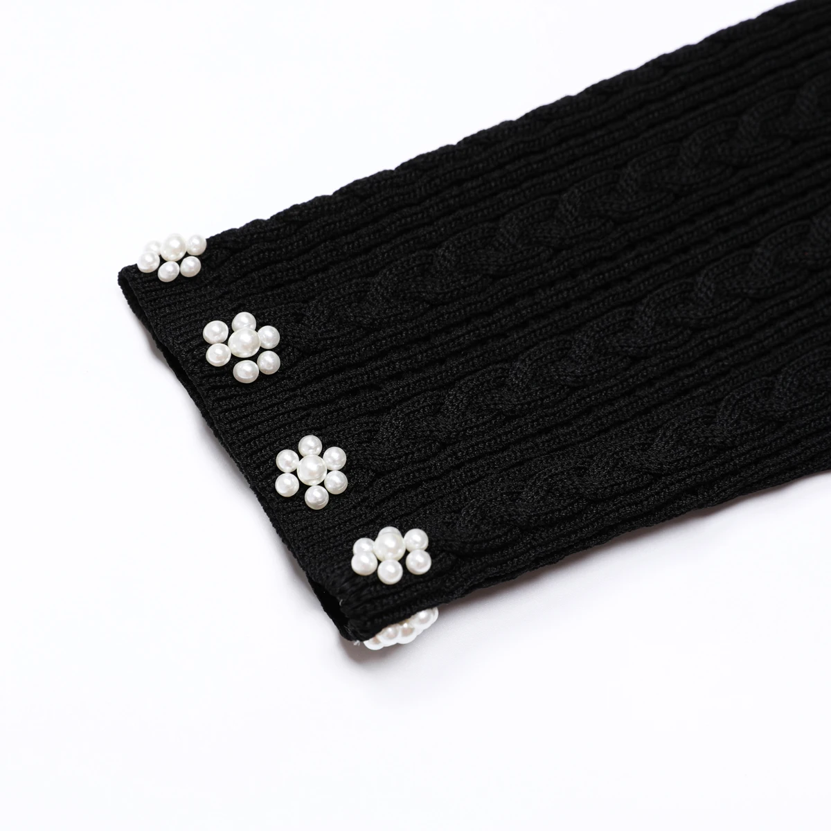 Haute qualité printemps et automne nouvelle mode banlieue perle tricoté femmes à manches longues haut manteau + robe sans manches ensemble