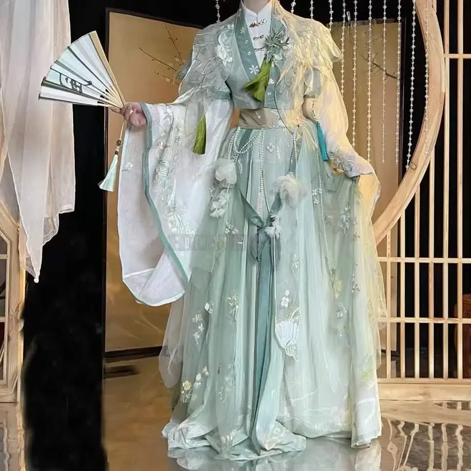 CosplayTGCF Tian Guan Ci Fu Xie Lian Hua Cheng Feng Shi Shi Qing Xuan disfraz de Cosplay verde Cos vestido Hanfu fiesta de rol conjunto completo