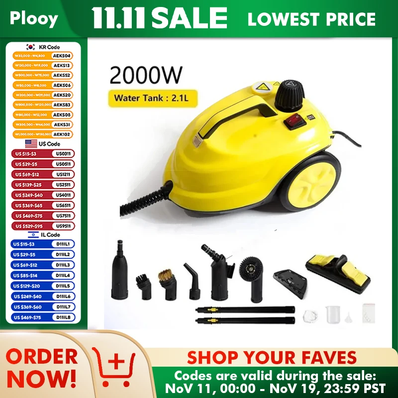 2000W Multi-function Steam Cleaner High Temperature Sterilization Disinfection Car Inter Steam Cleaner For Floor Kitchen Home