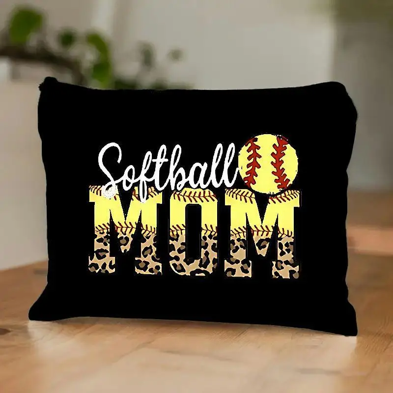 Sports Mom Leopard Print 8 Zippered Cosmetic Travel Bag, Storage Bag, Non-High Quality, Travel Essentials Ladies Acce