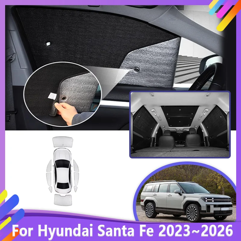 

Car Window Sun Visor For Hyundai Santa Fe MX5 2024 Accessories 2023 2025 2026 Vehicle Sunshade Heat insulation Car Accessories