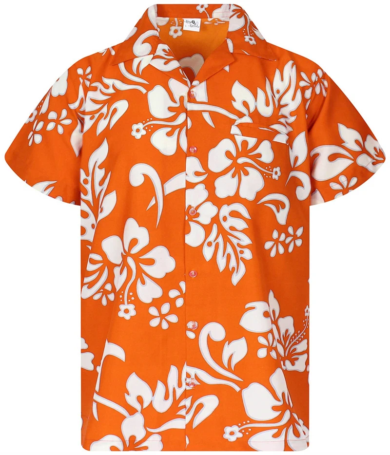 Hawaiian Shirt Men Funky Casual Button Down Shortsleeve Unisex Flowers Beach Flower Hibiscus Tees Streetwear Shirts Wholesale