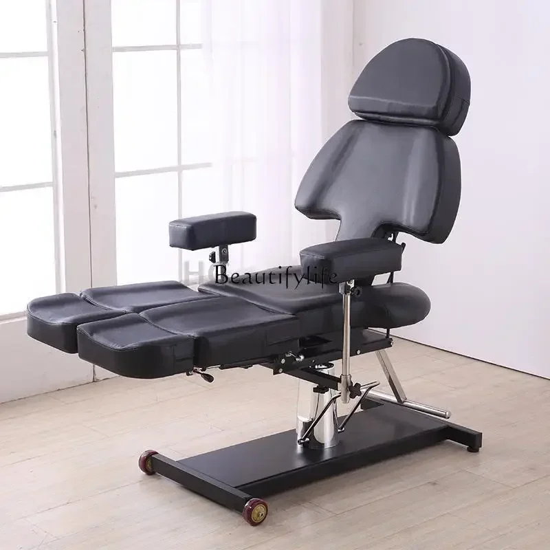 

02Electric Tattoo Couch Multi-Function Facial Bed Lifting Split Leg Full Chair with Back