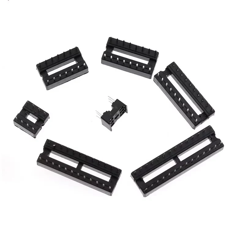 66 pz/lotto DIP IC prese adattatore a saldare tipo 6/8/14/16/18/20/24/28 pin DIP IC Socket set kit assortimento elettronico fai da te sedile MCU