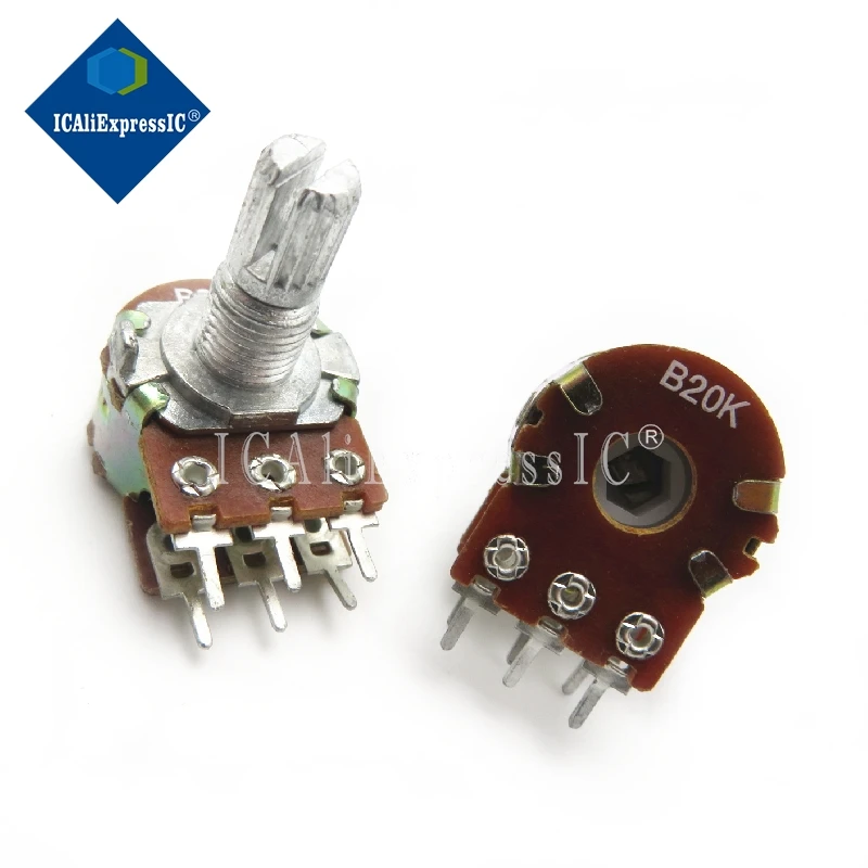 5pcs/lot B1K B2K B5K B10K B20K B50K B100K B500K B1M 6Pin Shaft WH148 Potentiometer 1K 2K 5K 10K 20K 50K 100K 500K 1M