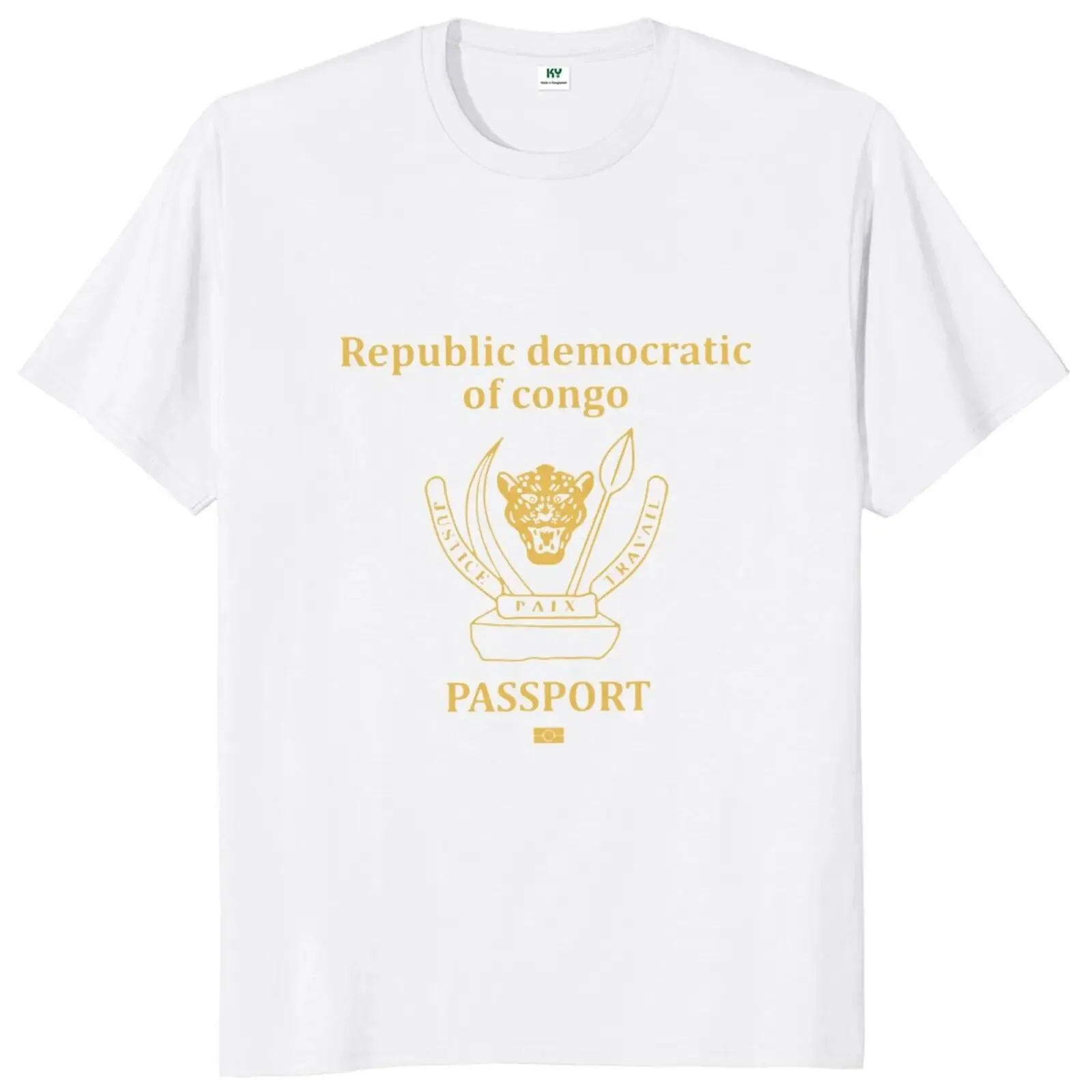 DRC Passport Congo T Shirt Congo Lovers T-Shirt 100% Cotton Casual Tee Shirts