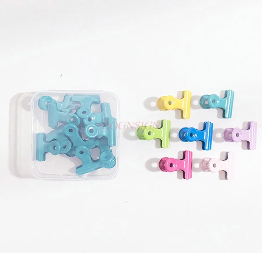 12pcs Mo San Color Round Grip Ledger Long Tail Clip Cute Color Long Tail Ticket Clip Student File Sorting Iron Clip - Image 6