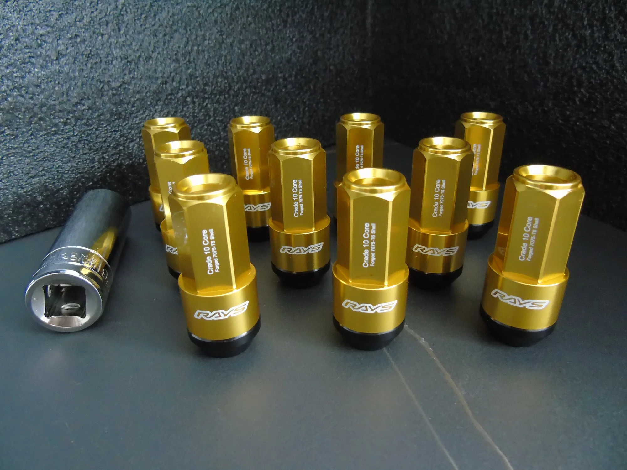 19HEX Rays Two-In-One Side Lock Nut Wheel Nut Lug Nut Length 58mm M12x1.5 M12x1.25 M14x1.5 With Aluminum+Steel 20pcs