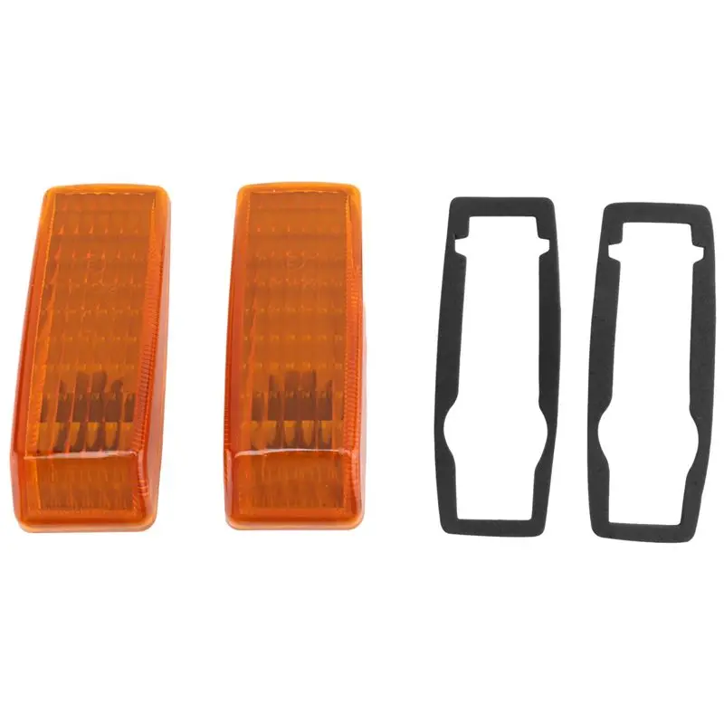 

Durable-2Pcs Car Fender Turn Signal Light Indicator Repeater Lamp Cover Yellow For Mercedes Benz W124 R129 W140 W202 W201