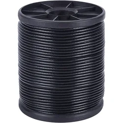 43.5 Yard/40m 304 Stainless Steel Black Vinyl Coated Wire Rope (Coated OD, 2mm), 7x7 Strands Stainless Wire Rops for Indoor