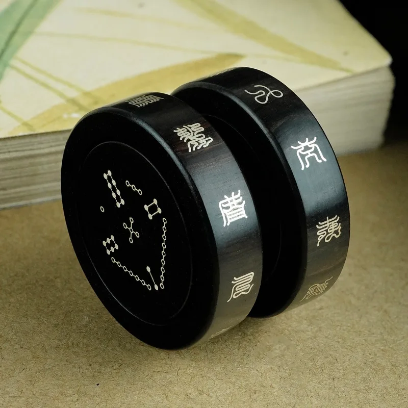double-sided-rotatable-str-relief-handle-wooden-river-map-lu-book-nine-word-truth-accory-silver-inlaid-sandalwood-carving