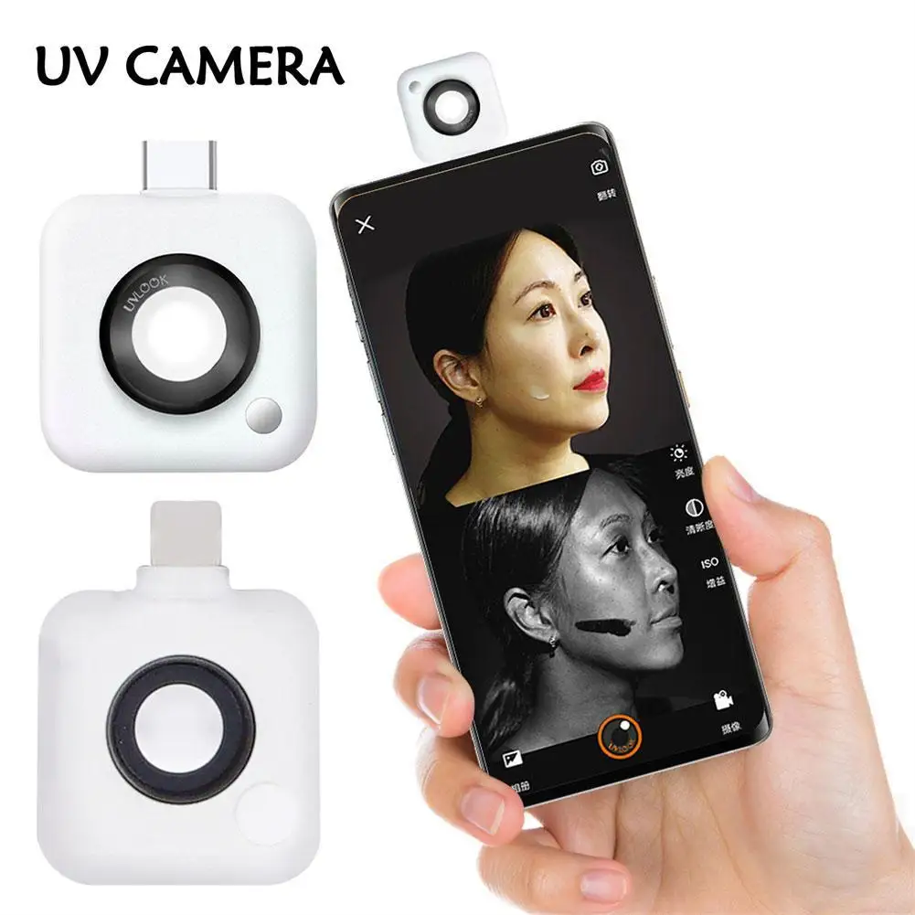 UV Camera for Sunscreen Test, Portable UV Camera for Facial Sun Protection and Makeup Removal Detection,for Android Type c