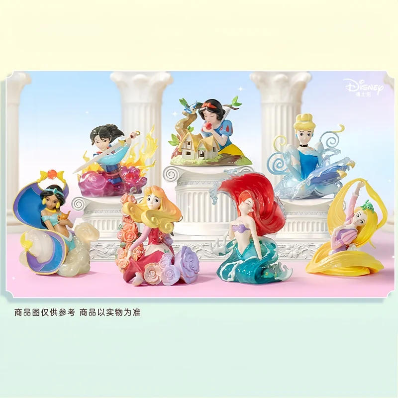 Disney Princess Art Gallery 2 Generation Series Blind Box Toys Cute Snow White Aurora Mulan Mystery Box Dolls Girls Xmas Gift