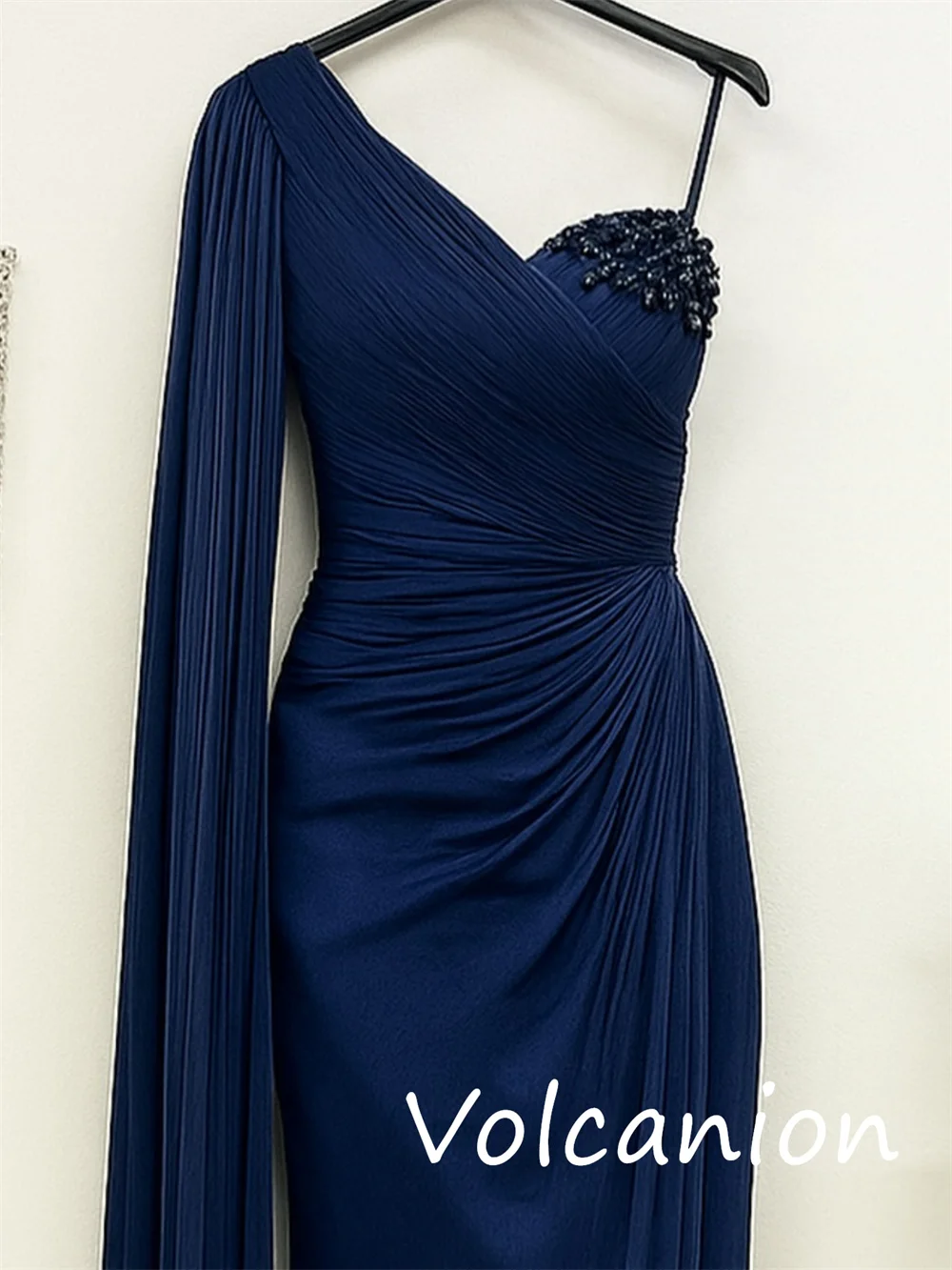 Customized Classic Jersey Sequined Pleat Straight Sweetheart Long Dresses Bespoke Occasion Modern Style