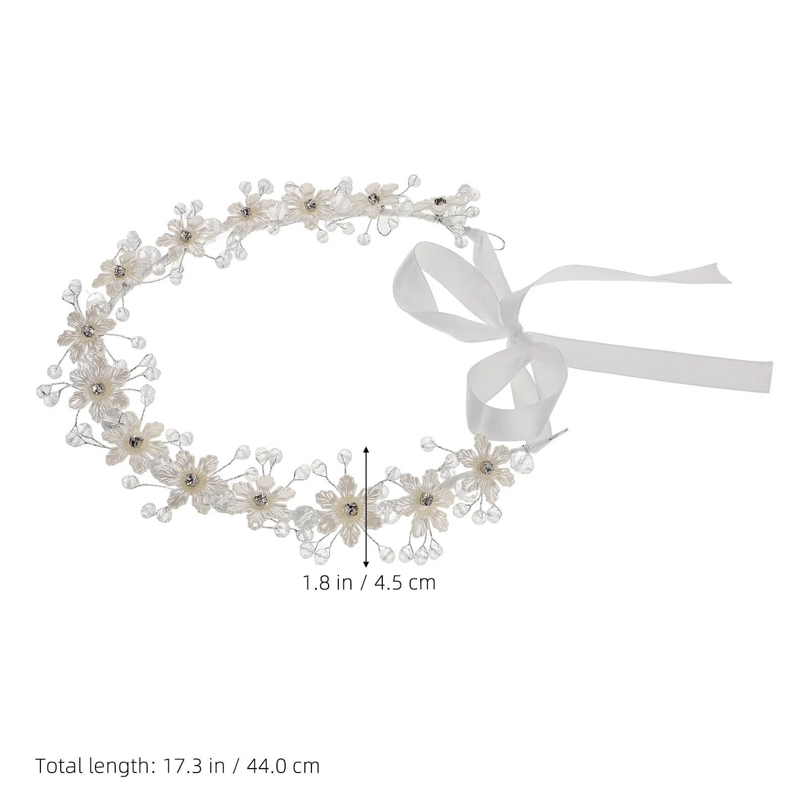 غطاء رأس الزفاف إكسسوارات شعر الزفاف زهرة فتاة عقال اللؤلؤ الزجاج تاج الأبيض الأزهار الشعر الكرمة للأطفال العروس