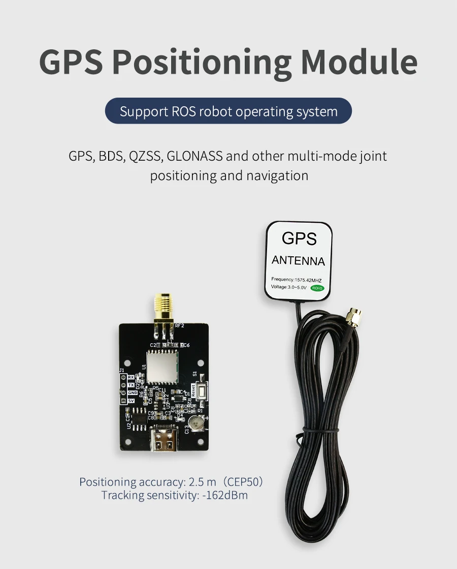 Yahboom GPS-Modul-Empfänger mit Antenne, hohe Empfindlichkeit, Navigation, Satellitenpositionierung für Drohnen, ROS-Roboter, Elektronik-Kit – Detail 5