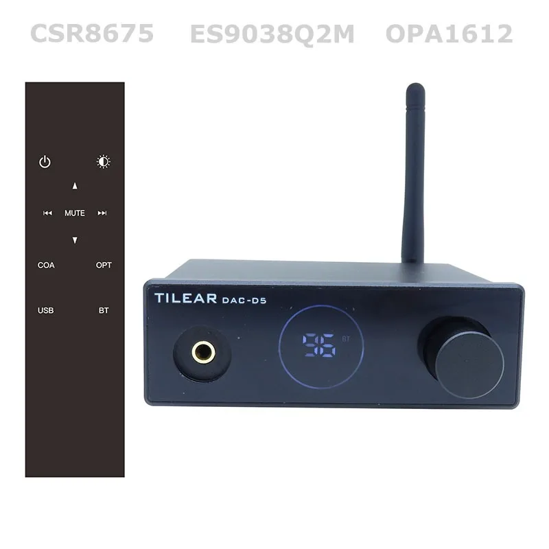 

NEW CSR8675 Bluetooth 5.0 Receiver ES9038 Decoding APTX-HD LDAC Fever HIFI Decoder With Remote Control