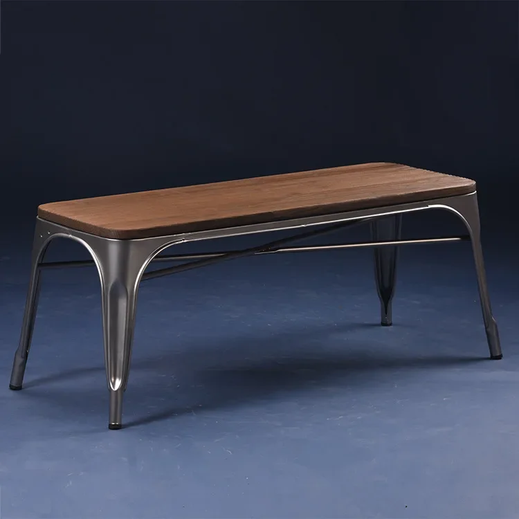 Metal bench tin sheet, restaurant, coffee shop, milk tea shop dining chair, removable double, triple