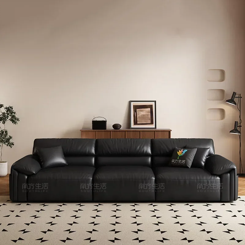 살롱 방수 거실 소파 블랙 팔걸이 슬리퍼 라운지 전기 소파 럭셔리 디자이너 라운지 Divano 트렌디 가구