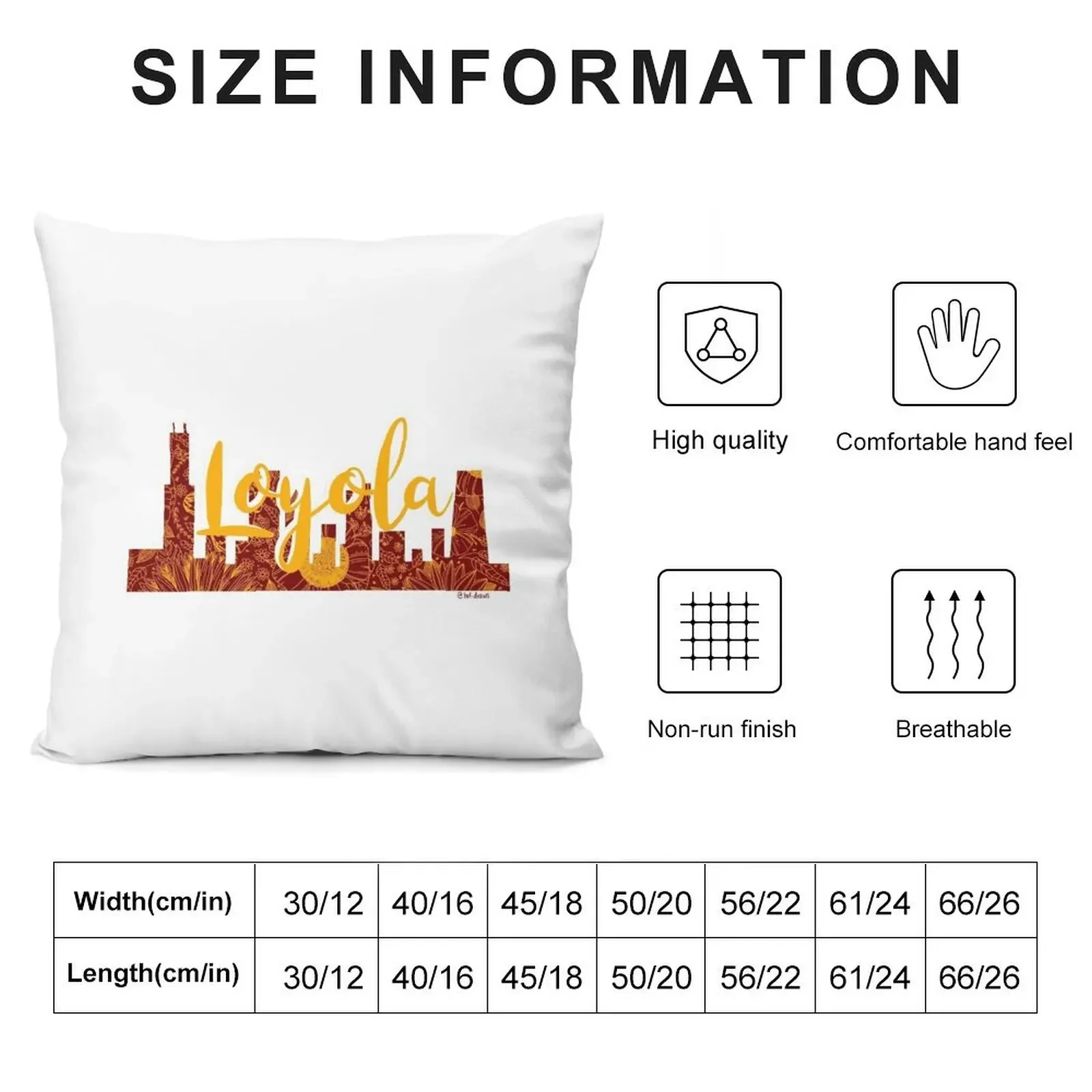 Loyola University Chicago Floral Parody Throw Pillow Ornamental Pillow Sofa Covers For Living Room Sofa Cushion pillow