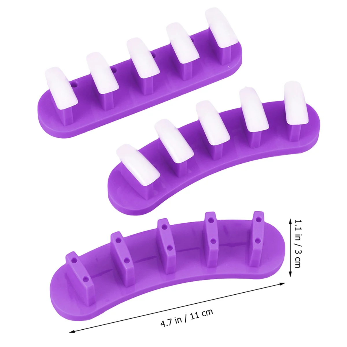 

3Sets Nail Showing Stand for Nail Art Practice and Display Made of High Quality Material Durable and Practical Purple White Blue