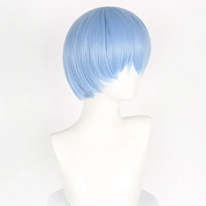 Peluca de personaje de Anime Frieren Cosplay, peluca larga blanca plateada, accesorio de peluquín azul, Frieren en el Funeral