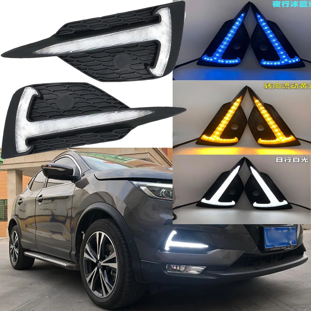 Car bumper headlight for Qashqai daytime light 2019~2021y DRL car accessories LED headlamp for Qashqai fog light