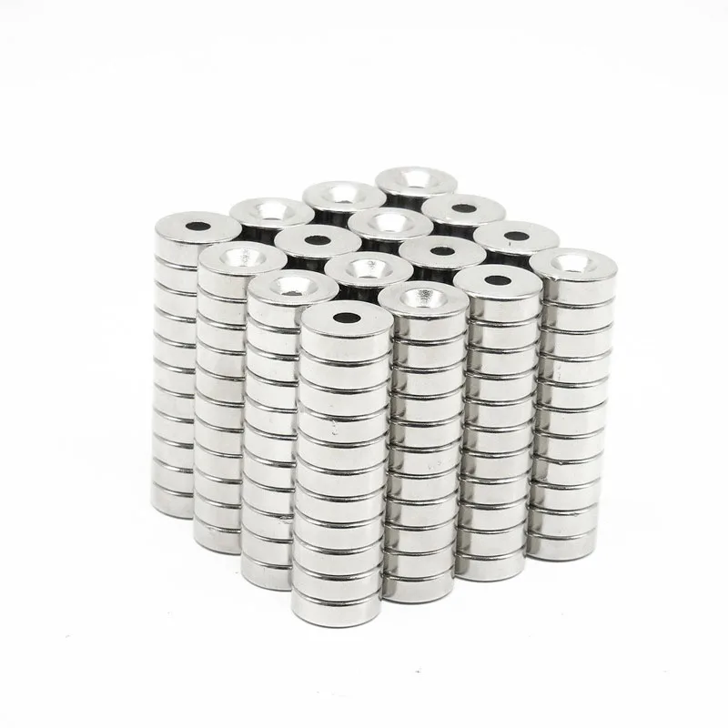 5~300pcs 15x4-4 Strong Rare Earth Magnet NdFeB 15*4 mm Hole 4mm  Round Countersunk Neodymium Magnetic Magnets N35 15*4-4mm