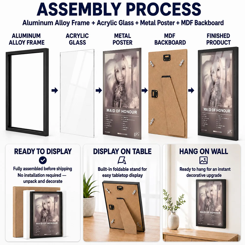 Maid Of Honour Drake Album Metal Poster With Aluminum Alloy Frame Personalized Hip Hop Tribute Wall Art Ideal For Music Room
