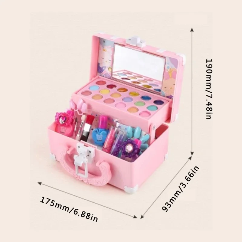 Kids Makeup Cosmetics Playing Box Princess Makeup Girl Toy Play Set Lipstick Eye Shadow Safety Nontoxic Kids Toys For Girls