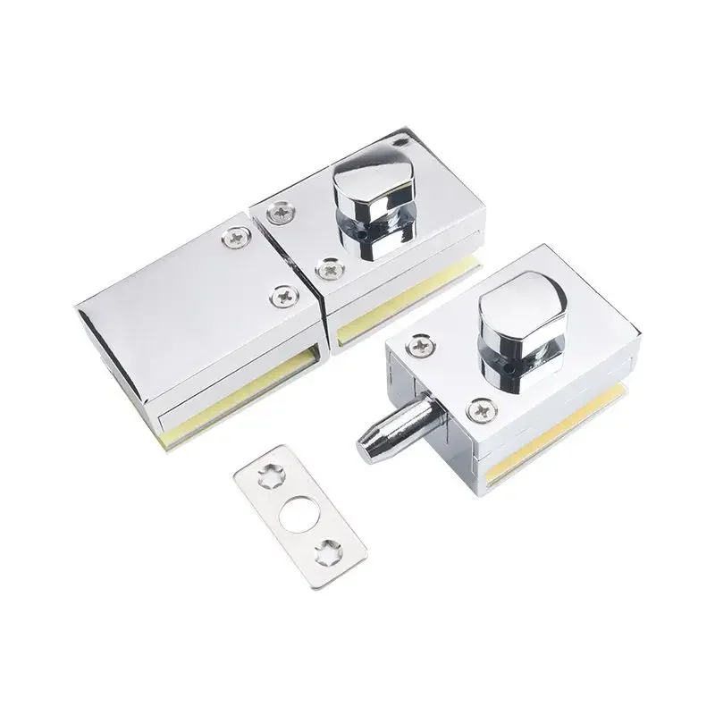 Non opening zinc alloy thickened glass door bolt lock shower room lock