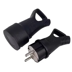 High Poer Socket  Rubber Waterproof Electrical Grounded EU Connector 16A 250V Industrial Socket Male And Female Socket Anti Drop