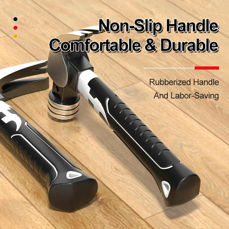 Mini Claw Hammer with Magnetic Nail Holder - Durable, Non-Slip, Shockproof, Ideal for Carpentry, DIY & More