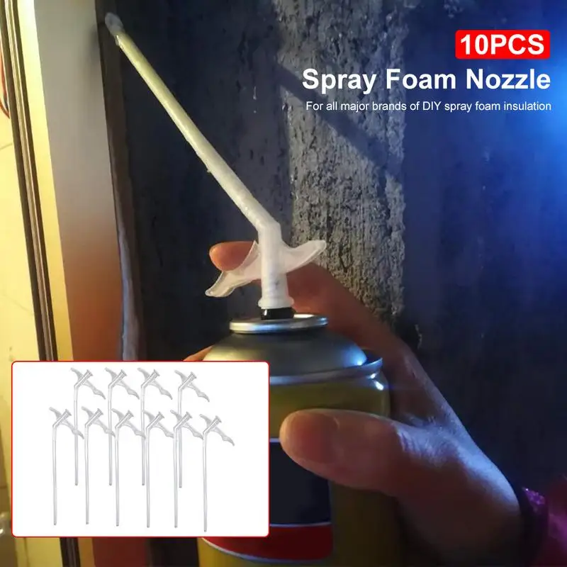 10pcs Spray Foam Tubes Nozzle Gap Filling Insulating Foam Tube Replacement DIY Polyurethane Foam GlueGun Connection Tube