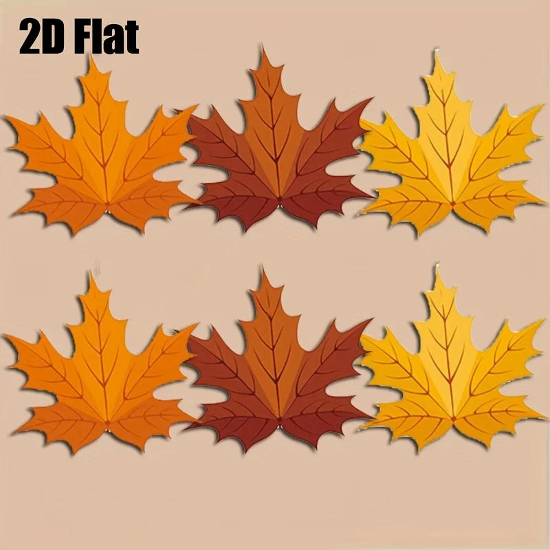 6pcs 2D 4in Maple Leaf Wooden Coffee Cup Coaster Irregular Shape Anti-Scald Anti-Slip Decorative Kitchen Dining Room Accessories