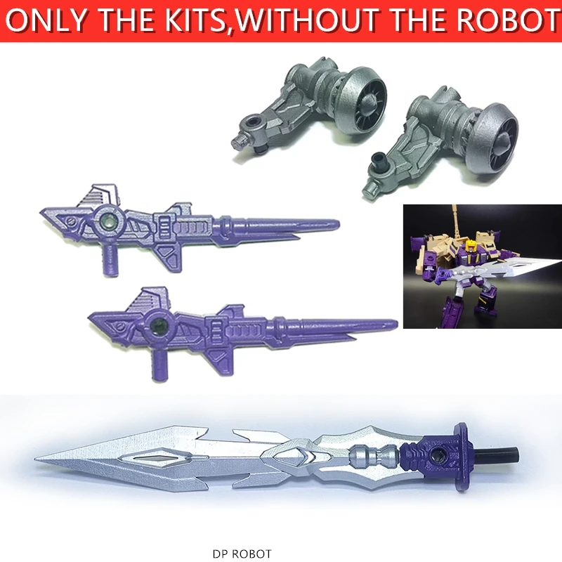 NEW BDT Design Big Sword Double Gun Weapon Thruster Upgrade Kit For Transformation LEGACY Blitzwing Actiom Figure Accessories