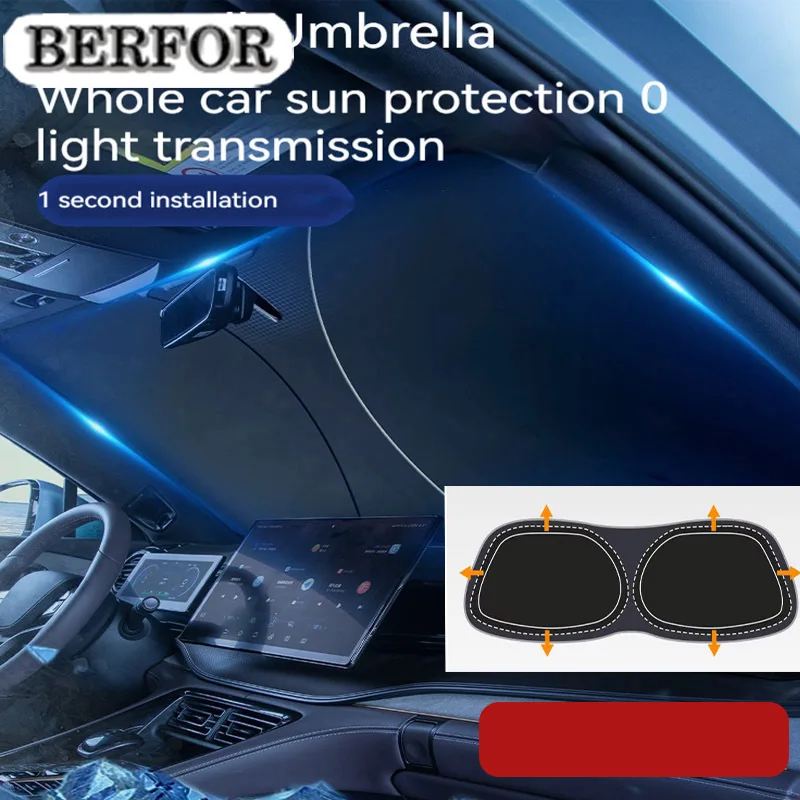 For Jeep Cherokee KL 2014-2023 Car Nano-Insulat Windshield Sunshade Front Window Sun Shade Visor Auto Interior Accessories