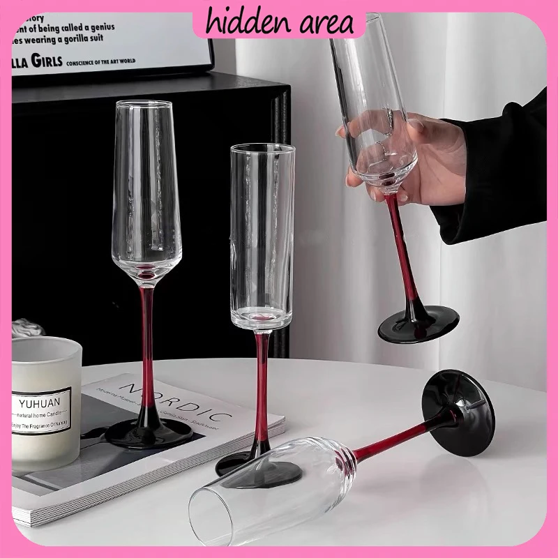 Creative European-style Red Bar Champagne Glass With High Foot Creative Crystal Glass Wine Glass Bar Special Cocktail Glass