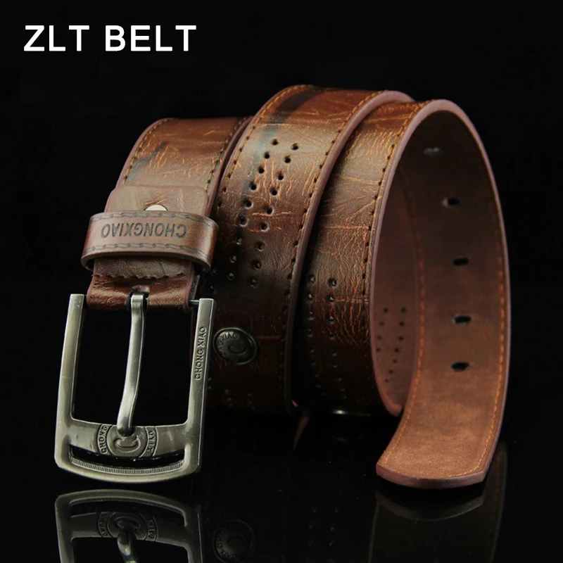 

2024 New Fashion Retro Needle Button Belt Men Women Metal Buckle Antique Jeans Rivets Cowhide Material Quality Versatile 110CM