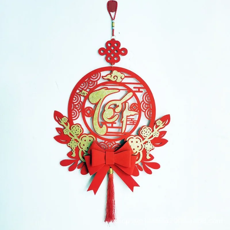 النص الفيتنامي 2025 مهرجان الربيع الزخرفية قلادة سنة جديدة سعيدة الديكور غرفة المعيشة القوس قلادة منتجات احتفالية حمراء