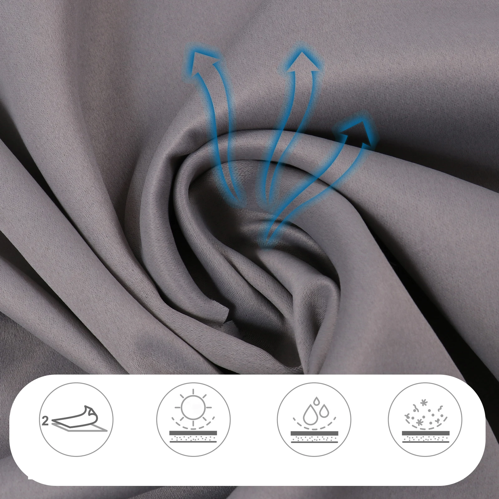 

2 in 1 Blackout Cloth Sheer Curtains Gray Drapes Sun Protection Hollow Stars Bedroom Living Room Office Window Blinds Net