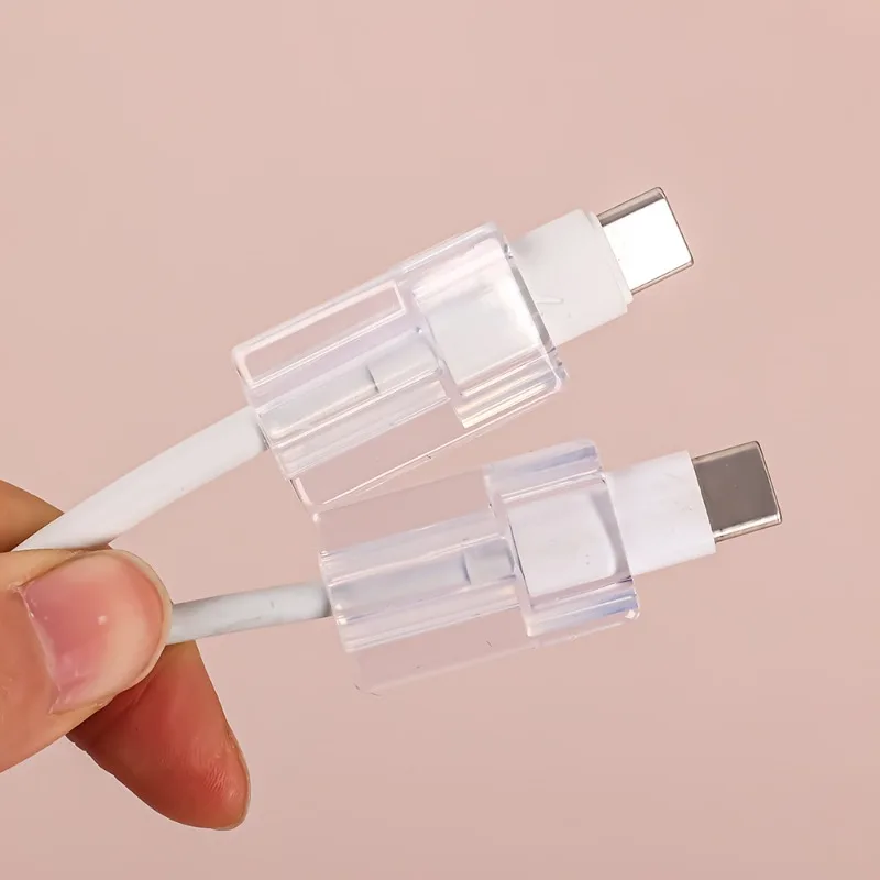 1-10Pcs Transparent Cable Protector For IOS Cable Winder Soft Silicone Sleeve Cover For Apple Samsung Huawei Wire Wrap Clip