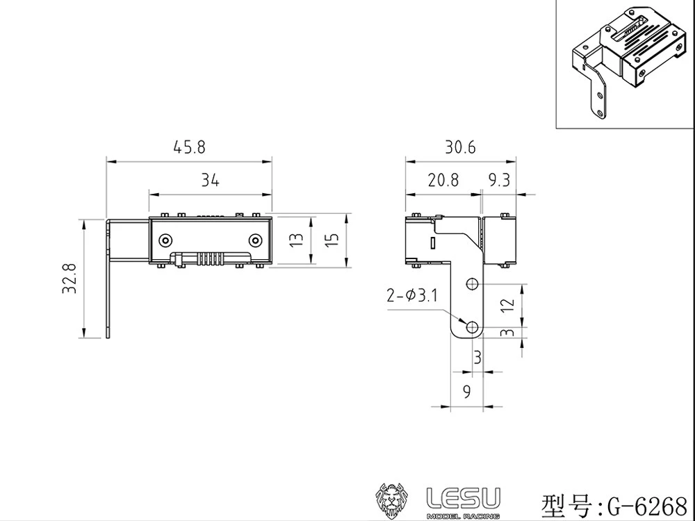 LESU Stromstecker für Spielzeug RC-Sattelzug Ferngesteuertes Vollanhänger-Traktorauto DIY-Modell Ersatzteil Zubehör TH23432 – Detail 1