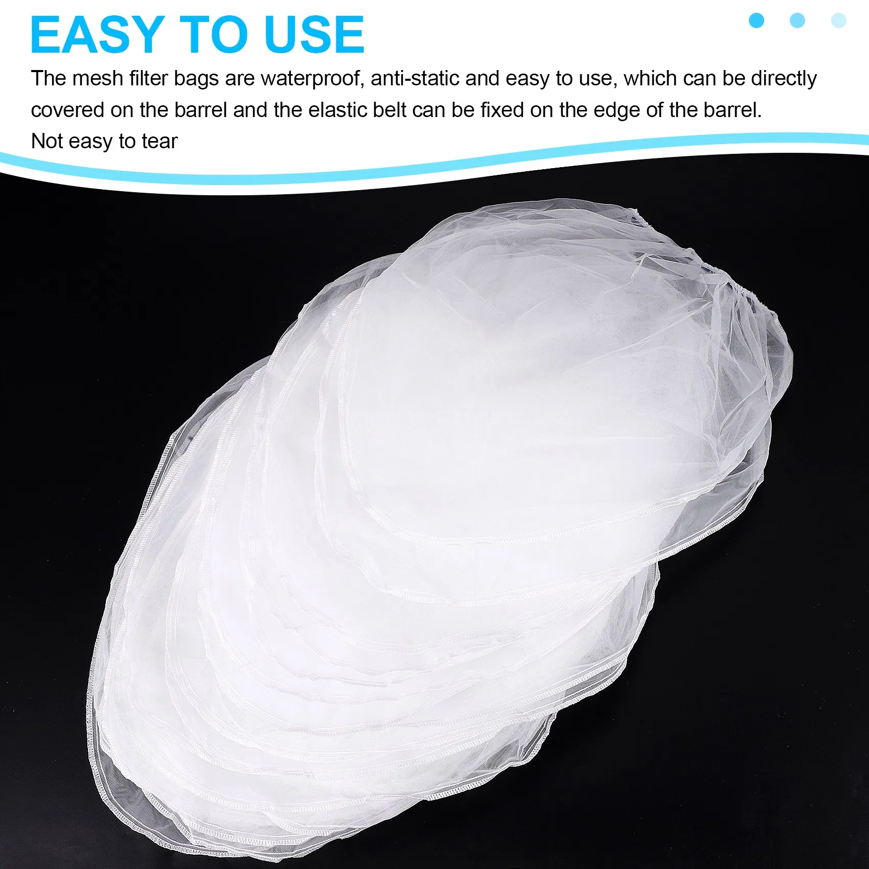 20 Pack Strainer Bag, 5 Gallon Paint Strainer with Elastic Top Opening White Fine Mesh Filters Bag for Paint Gardening