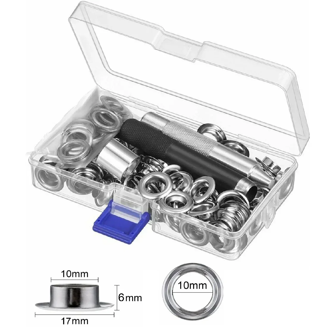 

Grommet Punch Tool Set with Hole Cutter for Quick Fixes on Tents For Tarpaulins and Fabric Projects at Home or Outdoors