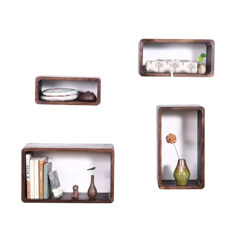 Wall shelf wall hanging bedroom creative lattice living room TV background wall decoration room baffle free punching