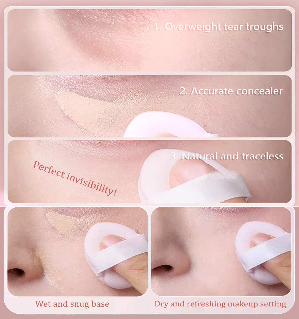 Mini Finger Puff ขนาดเล็ก Air Cushion แป้งฟองน้ําสําหรับคอนซีลเลอร์ใบหน้า Bb ครีมฟองน้ําพัฟแต่งหน้าเครื่องมือเปียกและแห้งแป้งพัฟ