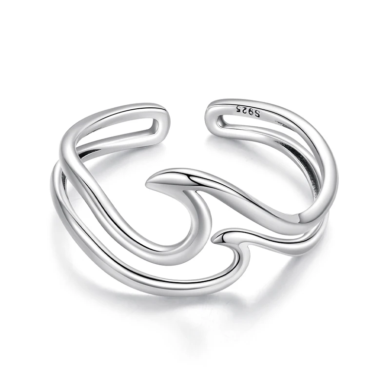 Women's 925 Sterling Silver V Style Double Layer Ring